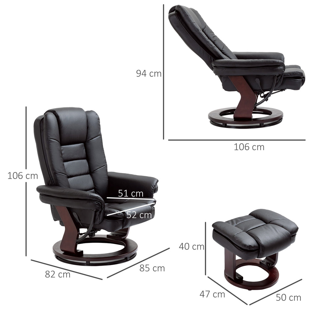EasyComfort Relax fauteuilset met pouf, draaibaar 360° en verstelbaar