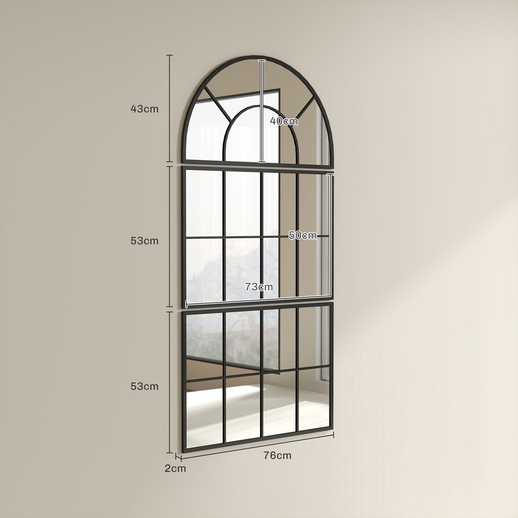 EasyComfort Arco wandspiegel set (3-delig) 76x43 cm, zwart