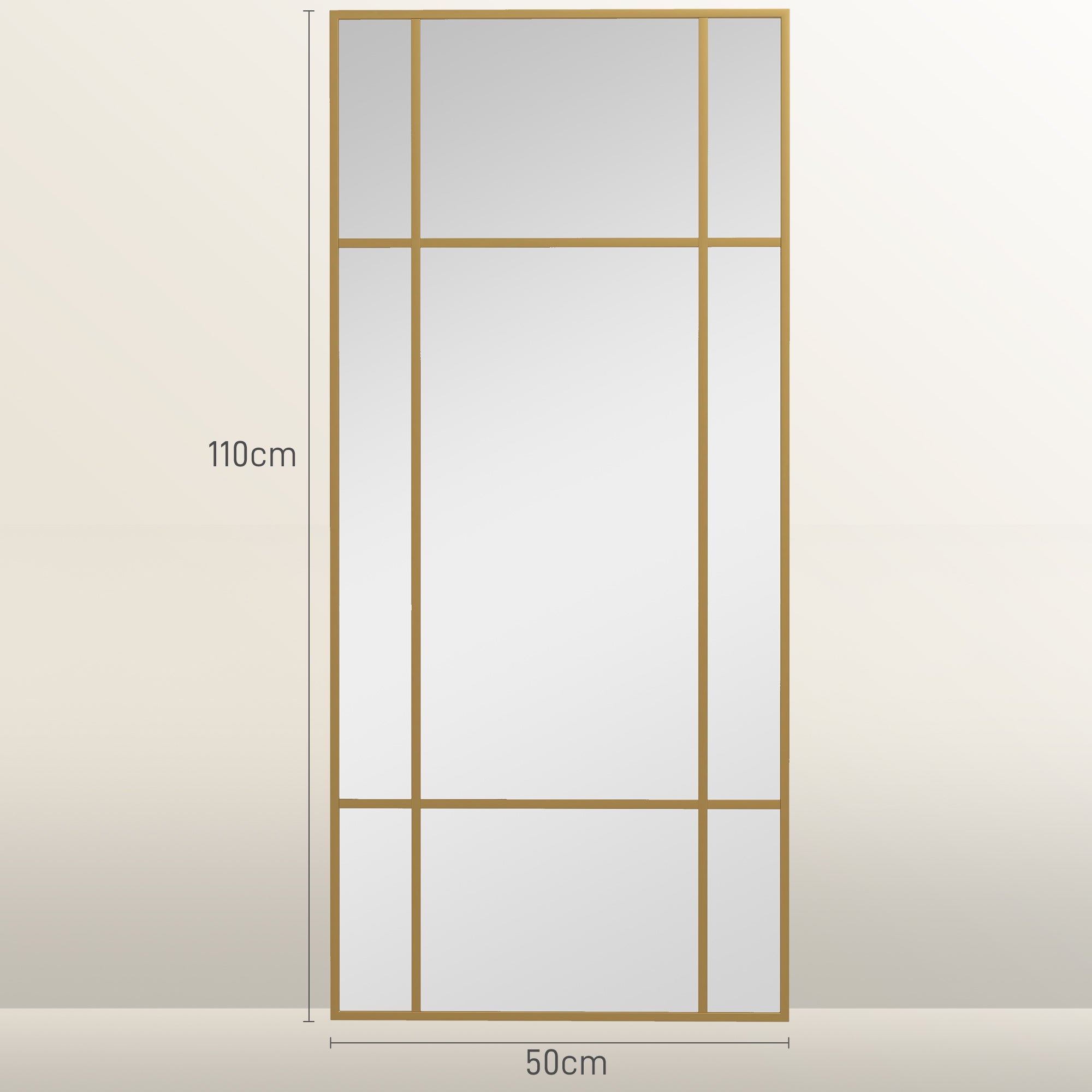EasyComfort Specchio da Parete Stile Finestra wandspiegel 110x50 cm goud