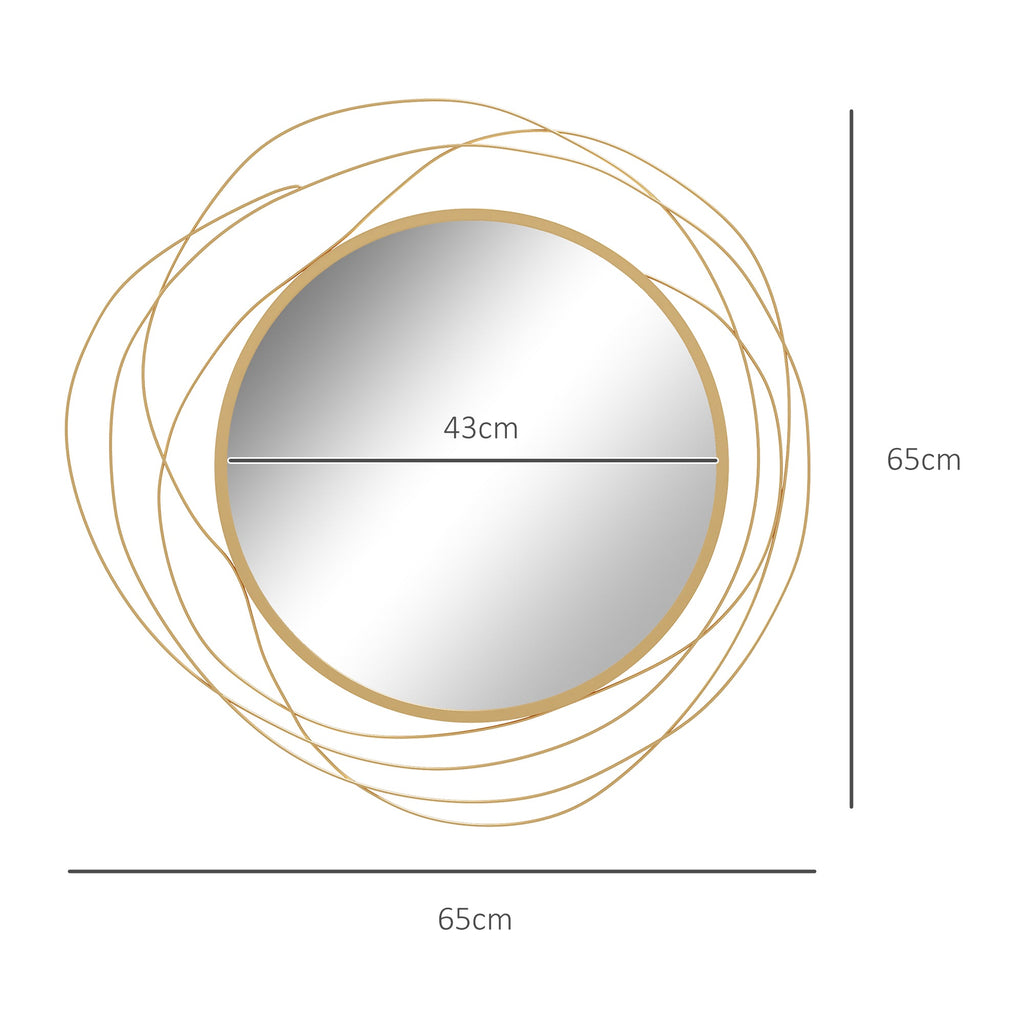 EasyComfort Rond wandspiegel Ø65 cm goud
