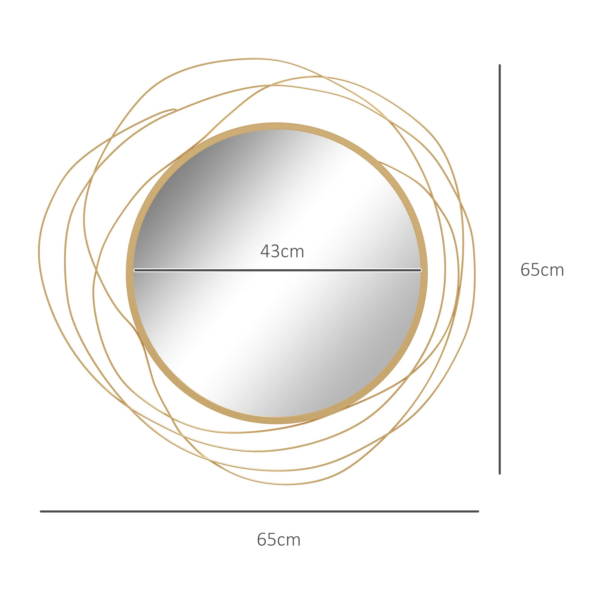 EasyComfort Rond wandspiegel Ø65 cm goud