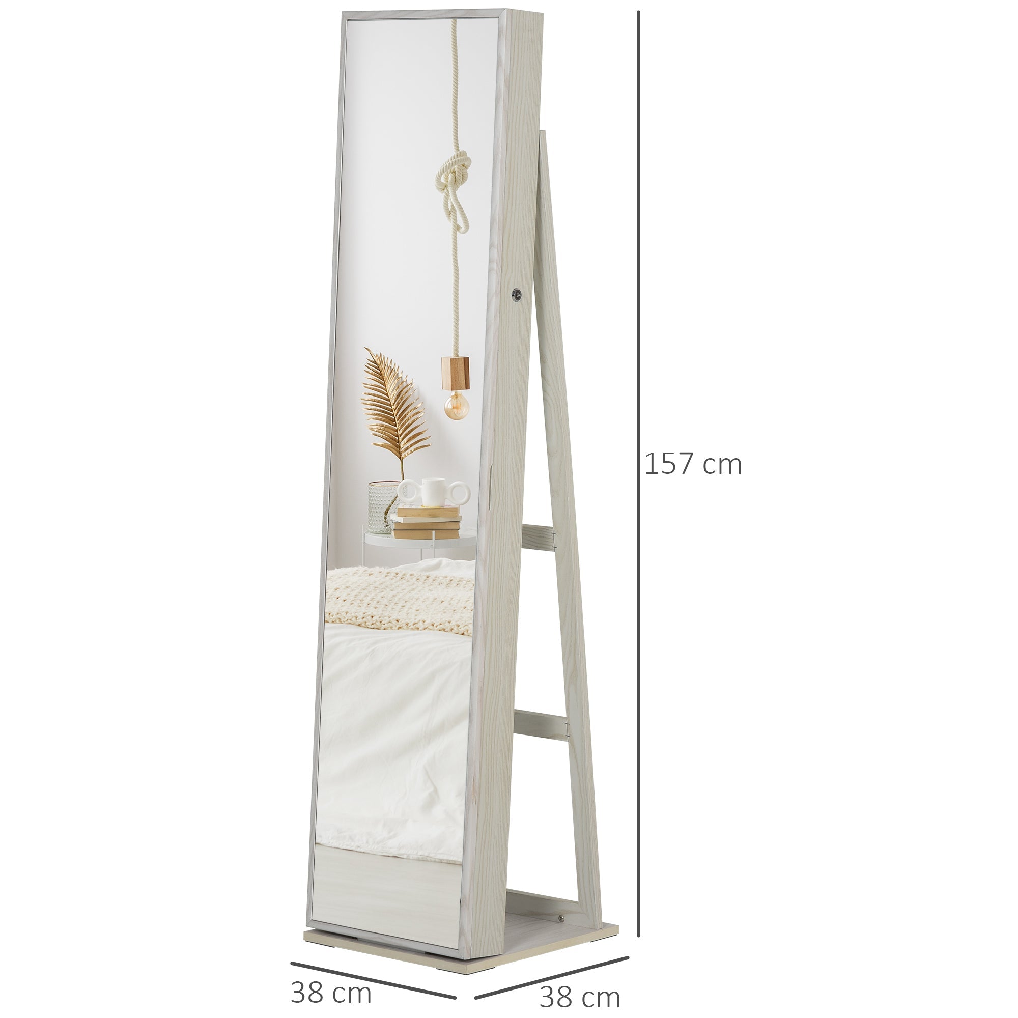 EasyComfort Sieradenkast met LED-spiegel, 4 planken