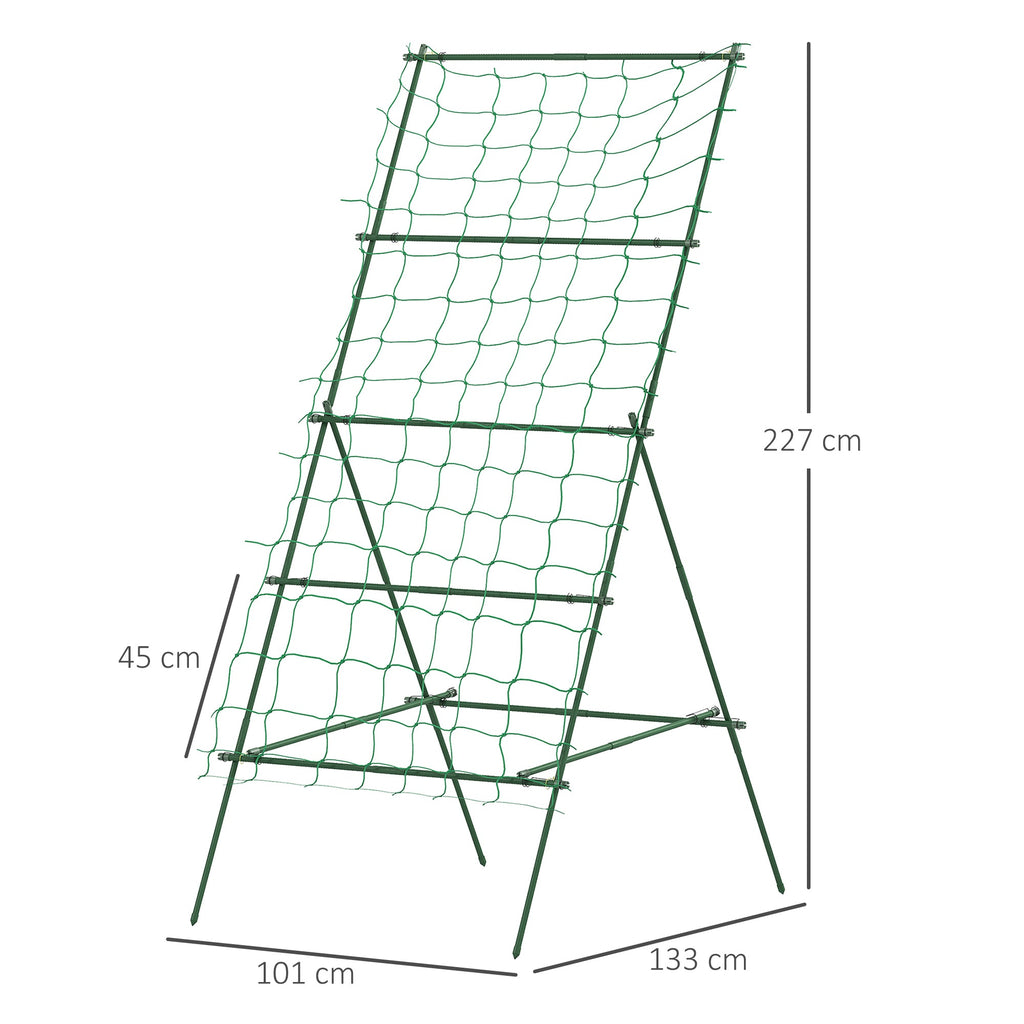 EasyComfort Tomatensteun A-vorm verstelbaar met net 101x133x227 cm