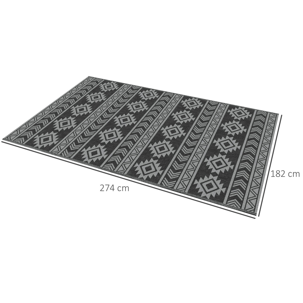 EasyComfort Tappeto Moderno buitenkleed 182x274 cm zwart/grijs