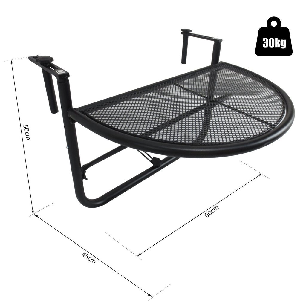 EASYCOMFORT Balkontafeltje, verstelbaar 60x45x50 (cm)