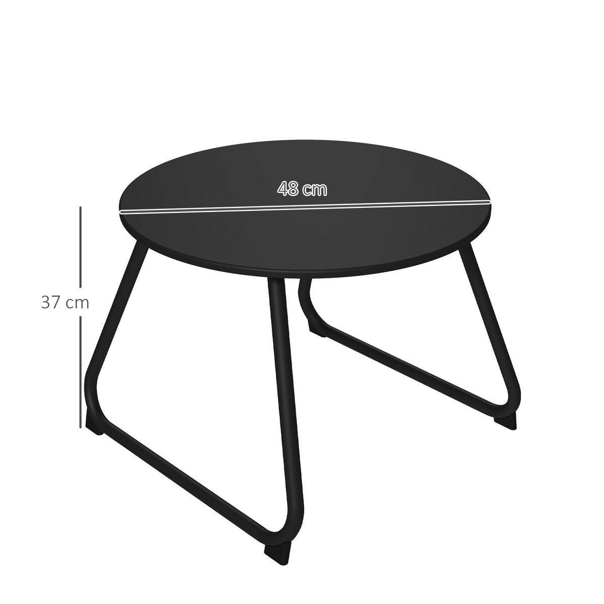 EasyComfort Tavolino buitentafeltje Ø48 x 37A cm metaal, verstelbare pootjes