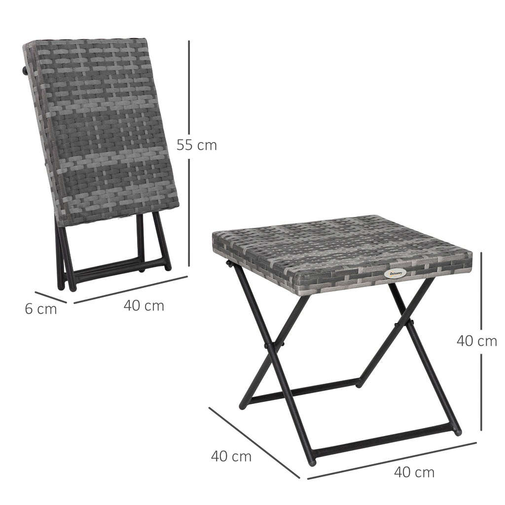 EasyComfort Opvouwbaar tuinbijzettafeltje 40x40x40 cm, grijs