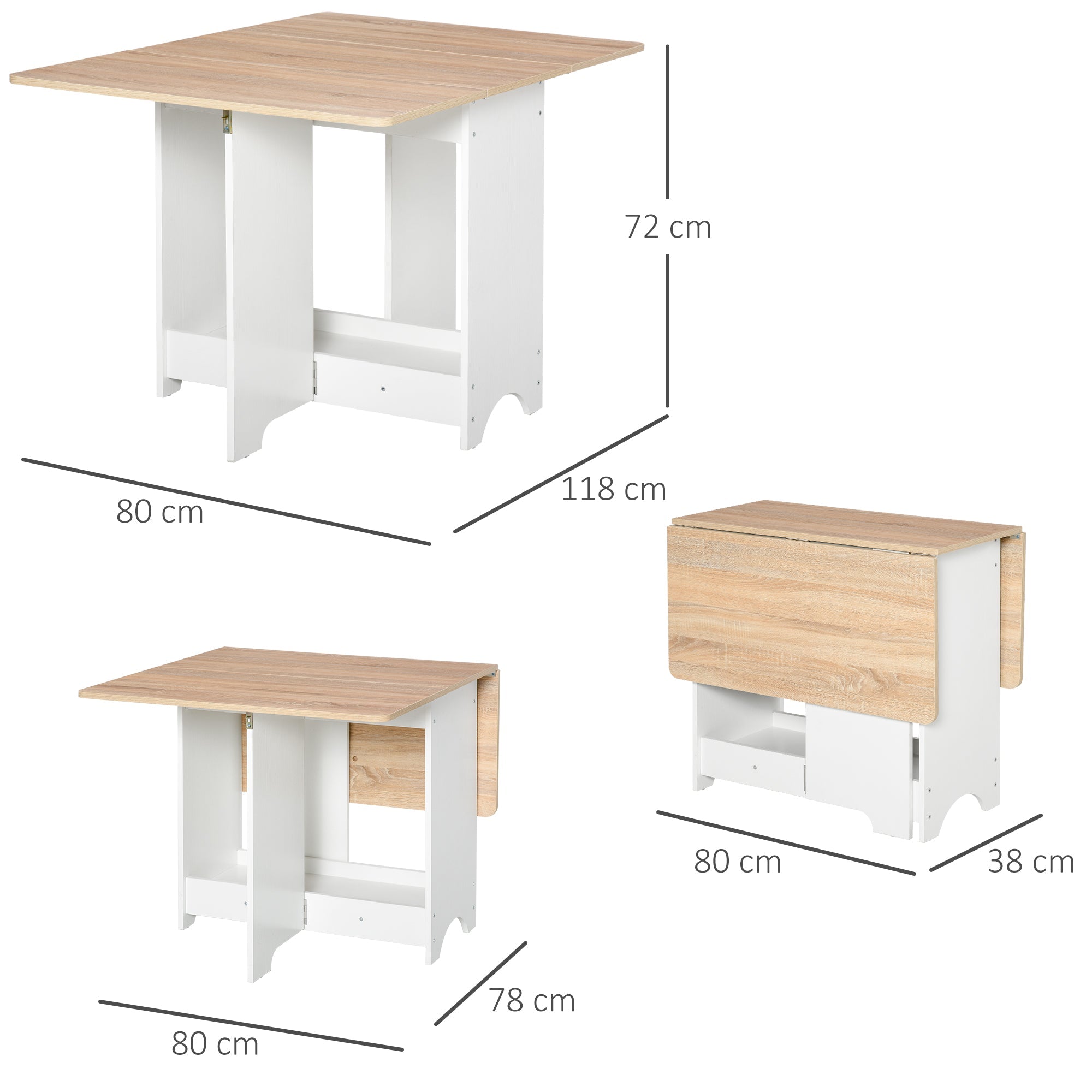 EasyComfort Tavolo Consolle a Ribalta opklapbare tafel 118x80x72 cm