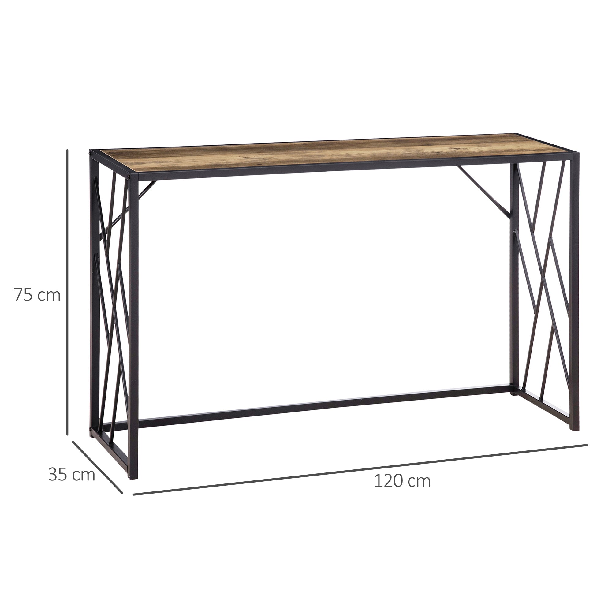 EasyComfort Consolletafel industrieel 120x35x75 cm
