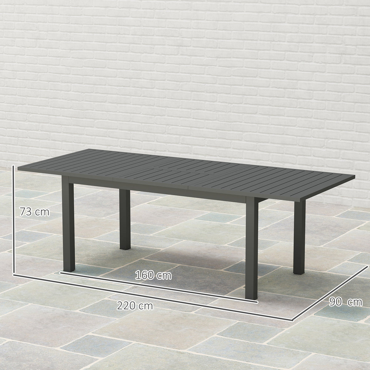EasyComfort Allungbare tuintafel 160–220 cm voor 6–8 personen