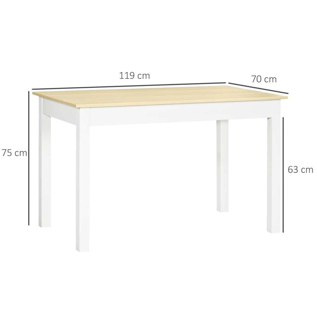 EasyComfort Tavolo da Pranzo Eettafel 4–6 pers, 119x70x75 cm, wit/eikenlook