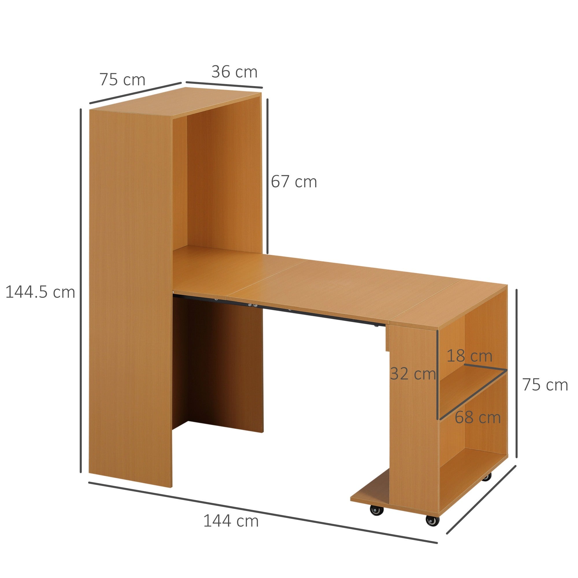EasyComfort Tavolo Pieghevole - Vouwtafel voor 3 personen, 75x144x144,5 cm