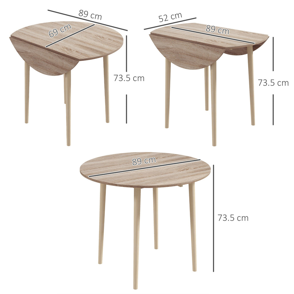 EasyComfort Tavolo Pieghevole Moderno a Ribalta per Cucina e Soggiorno, in Truciolato, Ø89x73.5 cm