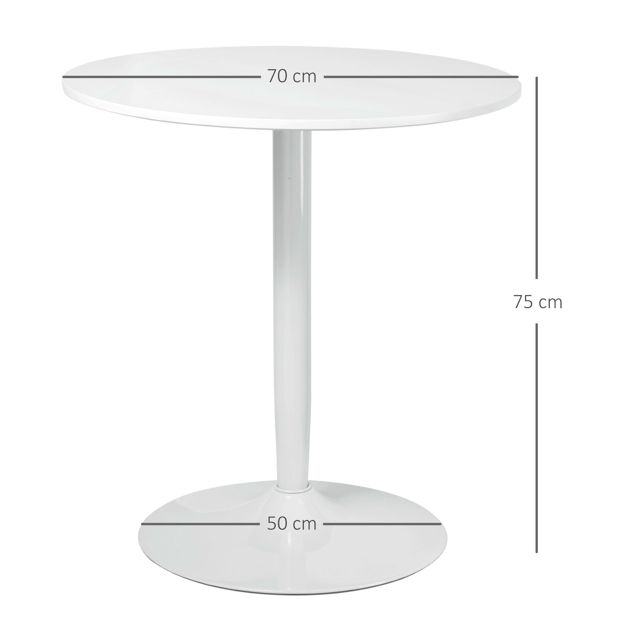 EasyComfort Rond eettafel voor 2 personen Ø70x75 cm, wit