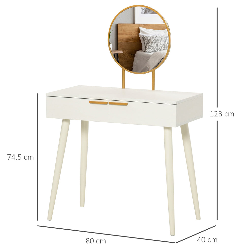 EasyComfort Tavolo Trucco kaptafel 80x40x123 cm met spiegel en 2 lades