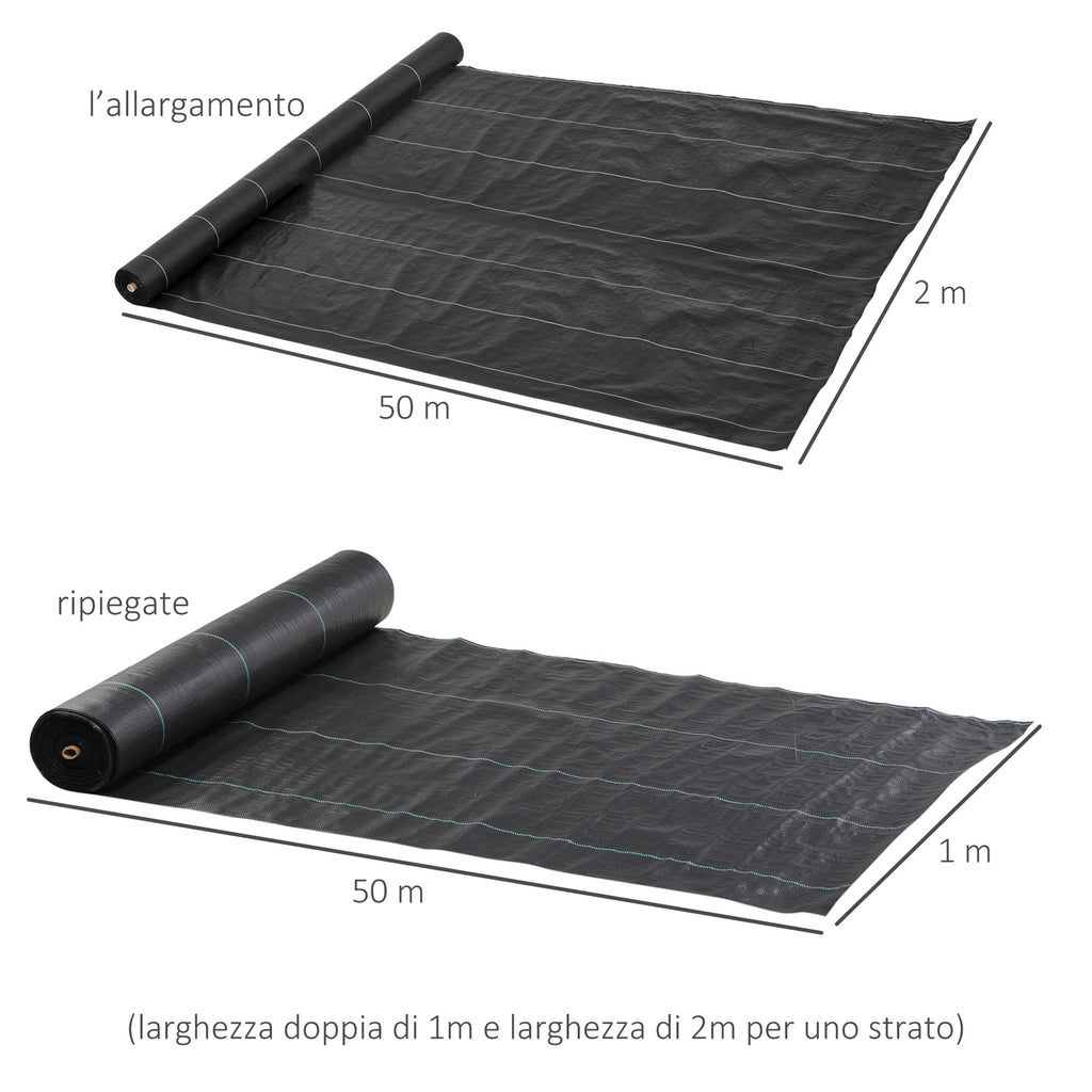 EasyComfort Telo per Pacciamatura 50x2 m Traspirante e Anti-UV in Polipropilene black