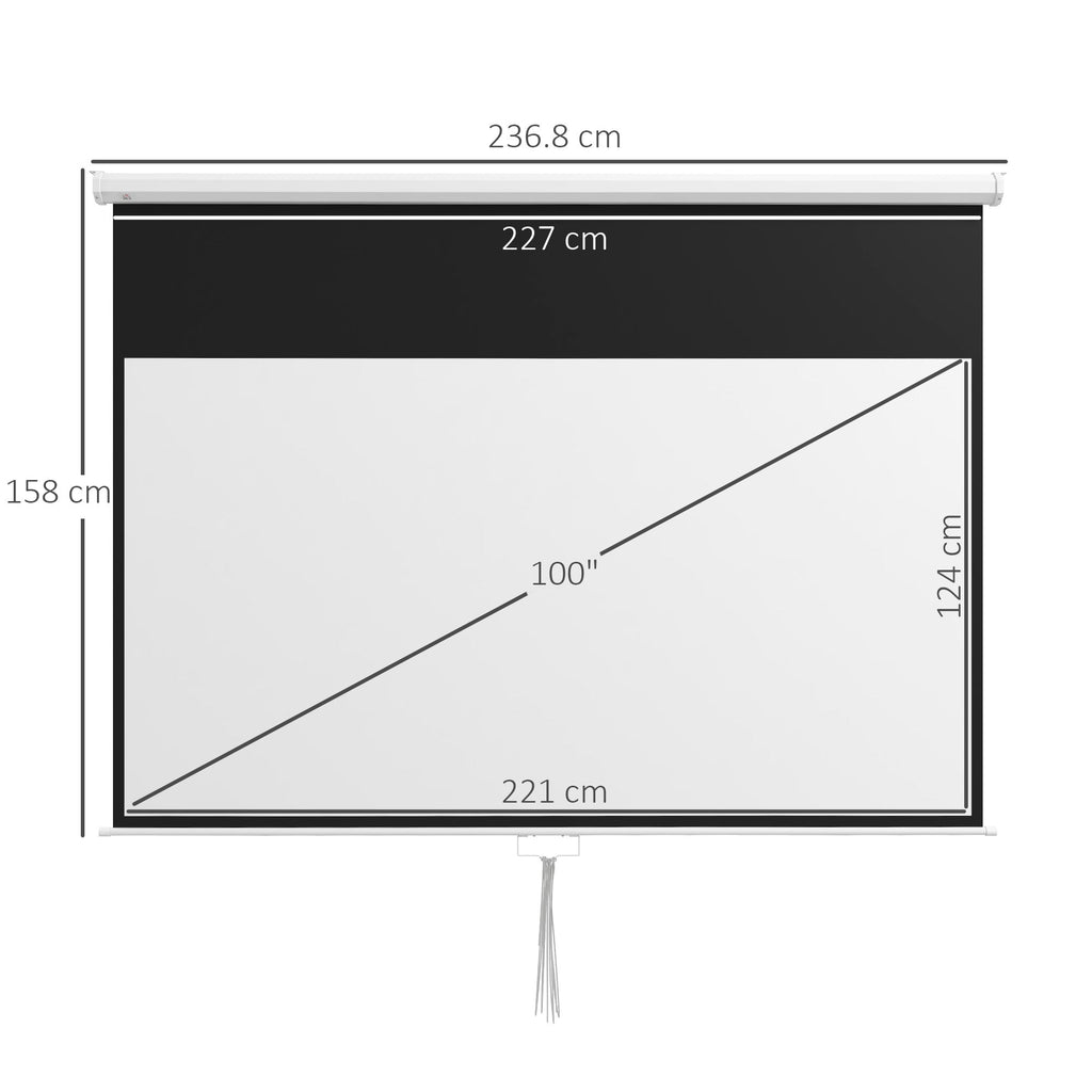 EasyComfort 100\" projectiescherm 16:9, wand- en plafondmontage, wit