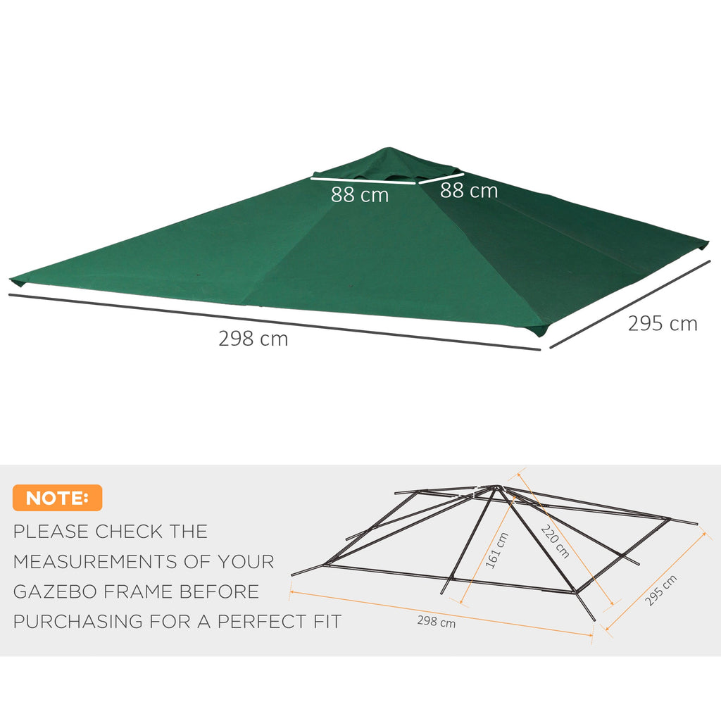 Easycomfort Tetto di Ricambio per Gazebo da Giardino 3x3m in Poliestere, Verde