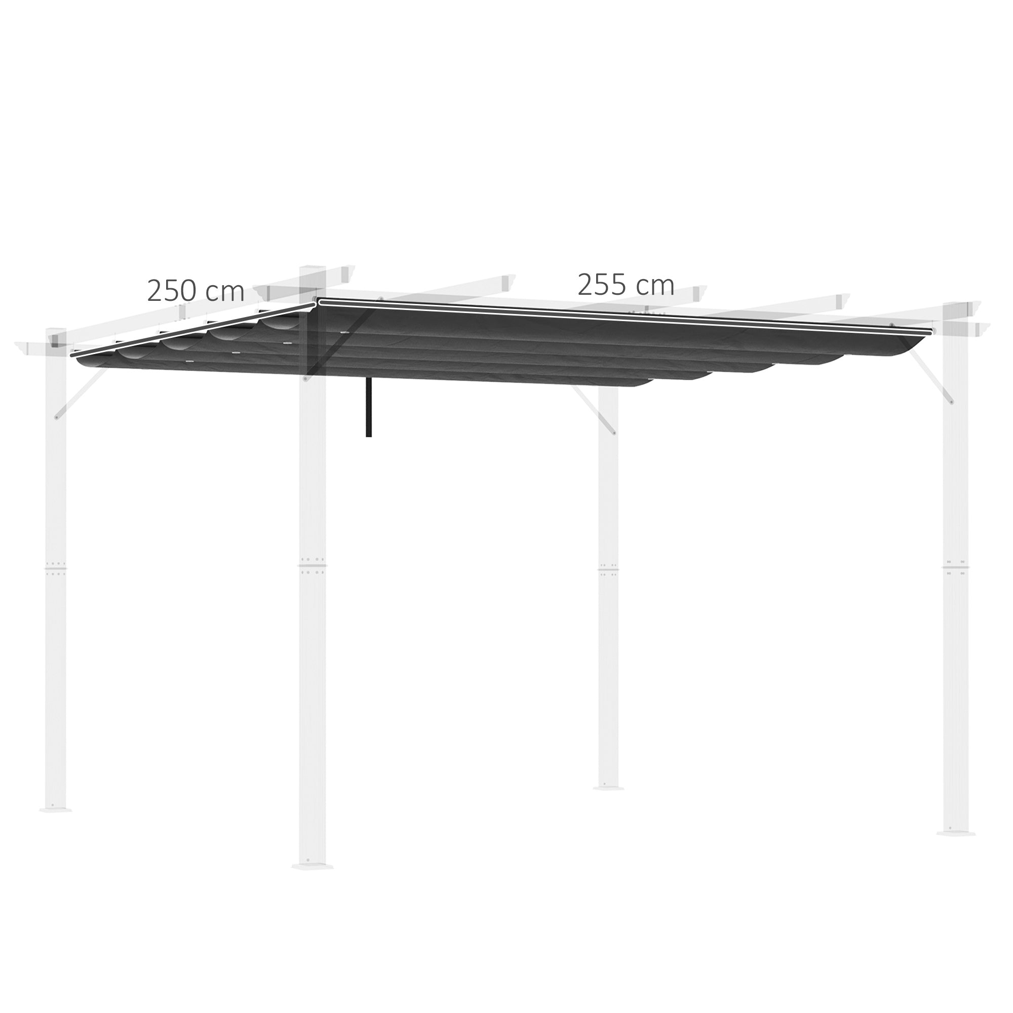 Easycomfort Tettuccio di Ricambio per Gazebo da Giardino 3x3 m with 10 Fori, Copertura in Poliestere, Grigio