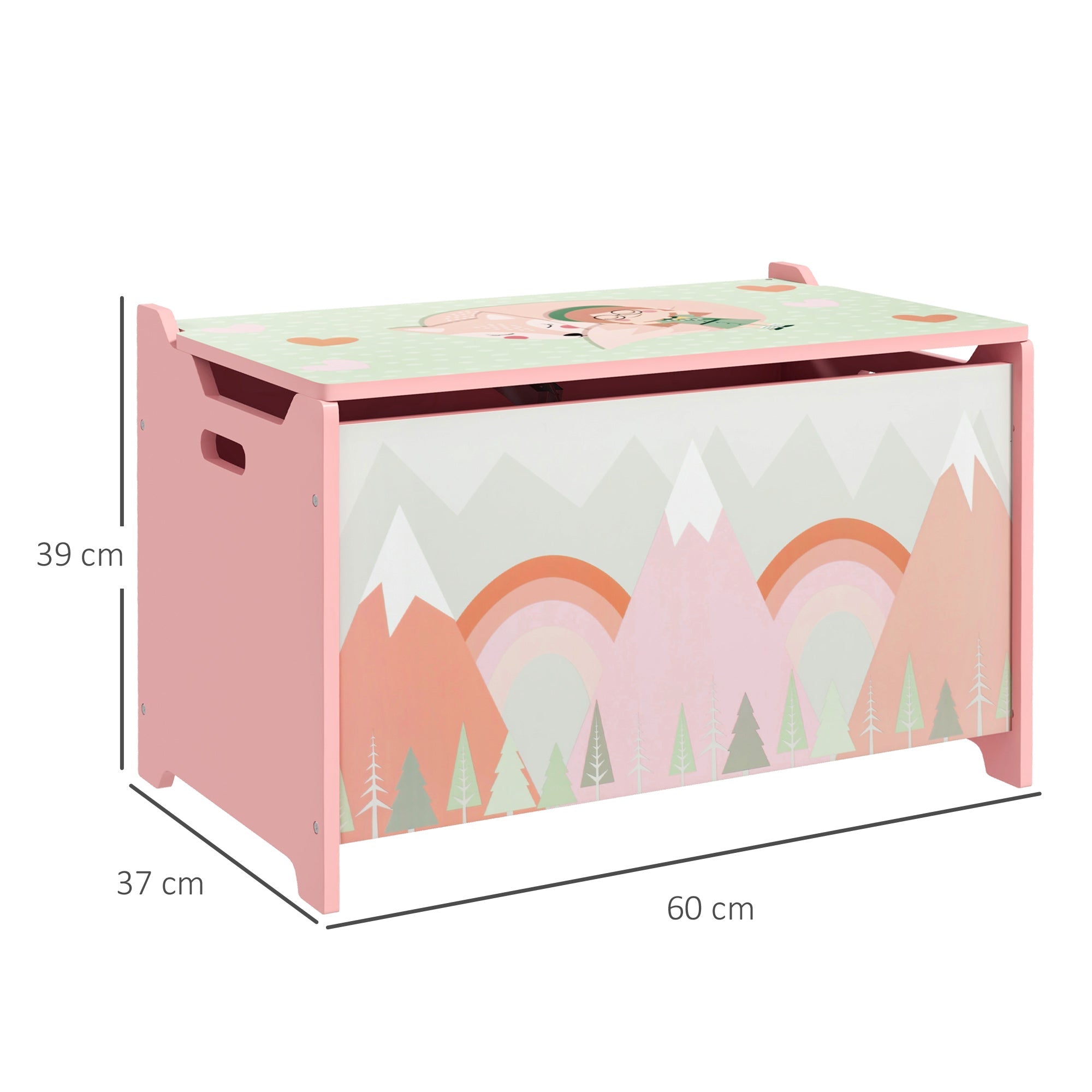 EasyComfort ZONEKIZ speelgoedkist 60x37x39 cm, roze