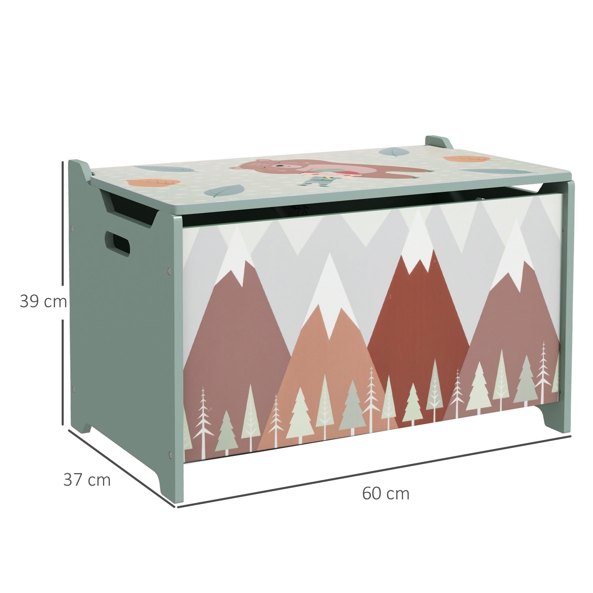 EasyComfort ZONEKIZ speelgoedkist 60x37x39 cm, MDF, groen