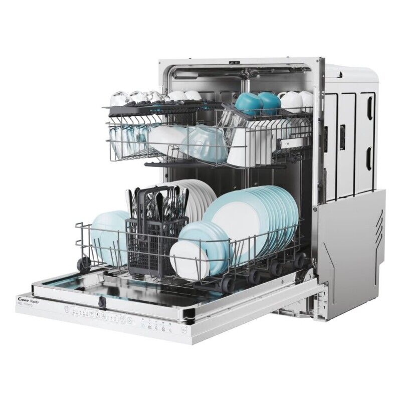Candy Rapido' CI3E53L0W Built-in Dishwasher 13 place settings Class E (A85xL59,8xP55) Speed Drive Inverter Motor