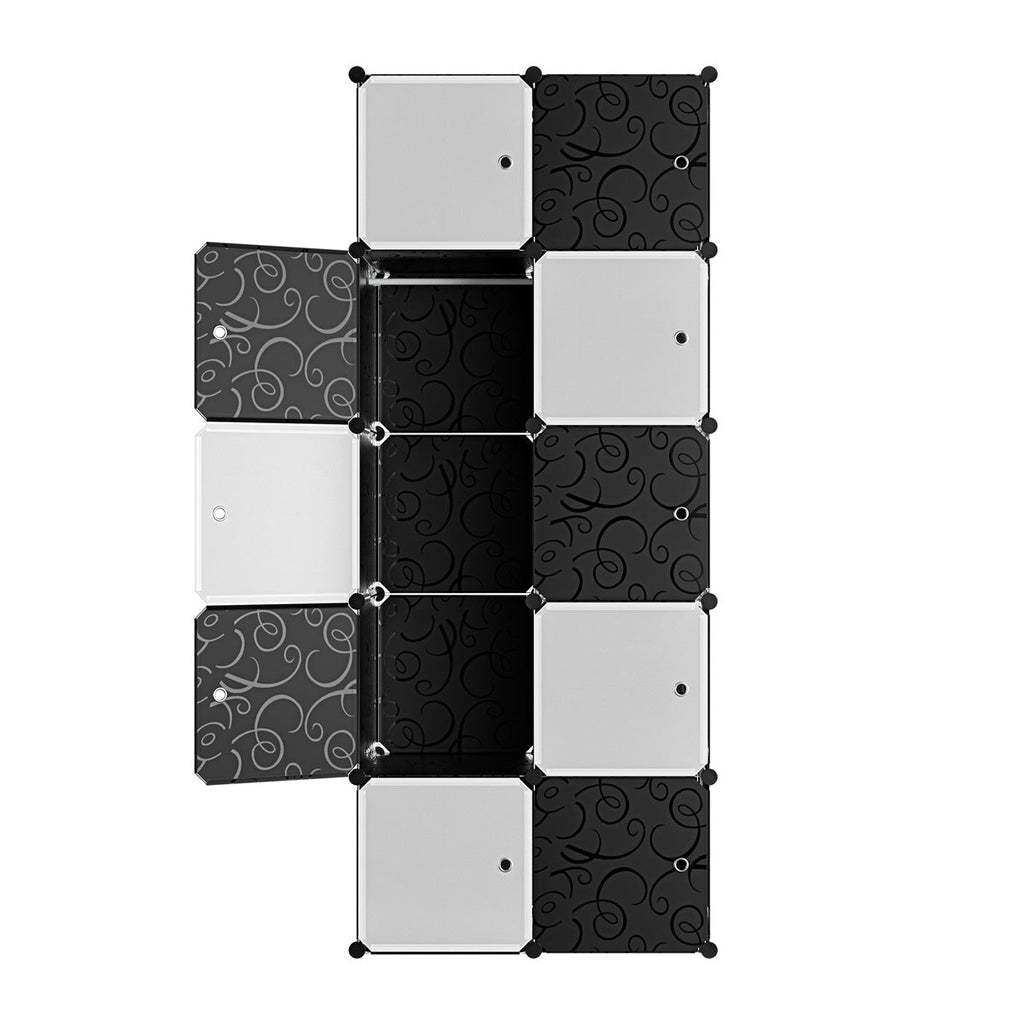 Le Stelle 10 Moduli kunststof kast wit/zwart 181.5x75x47 cm