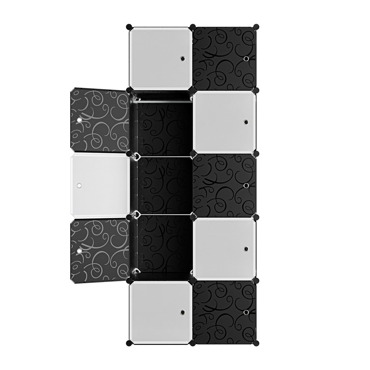 Le Stelle 10 Moduli kunststof kast wit/zwart 181.5x75x47 cm