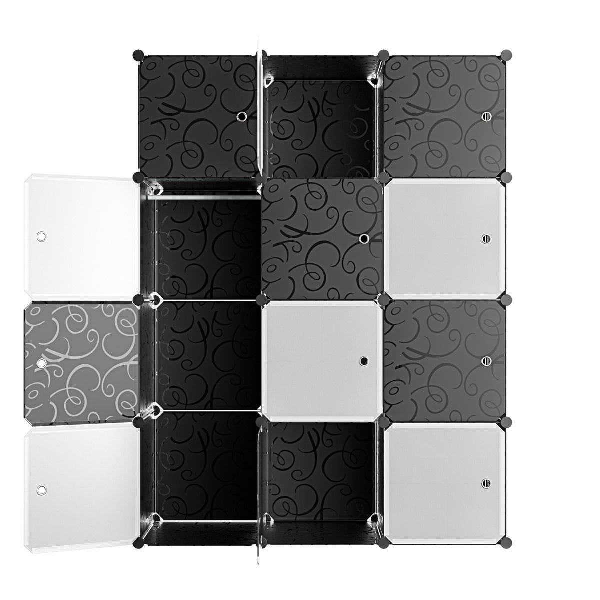 Armadio 12 Moduli in Plastica Colore white e black EAN 8024299800778