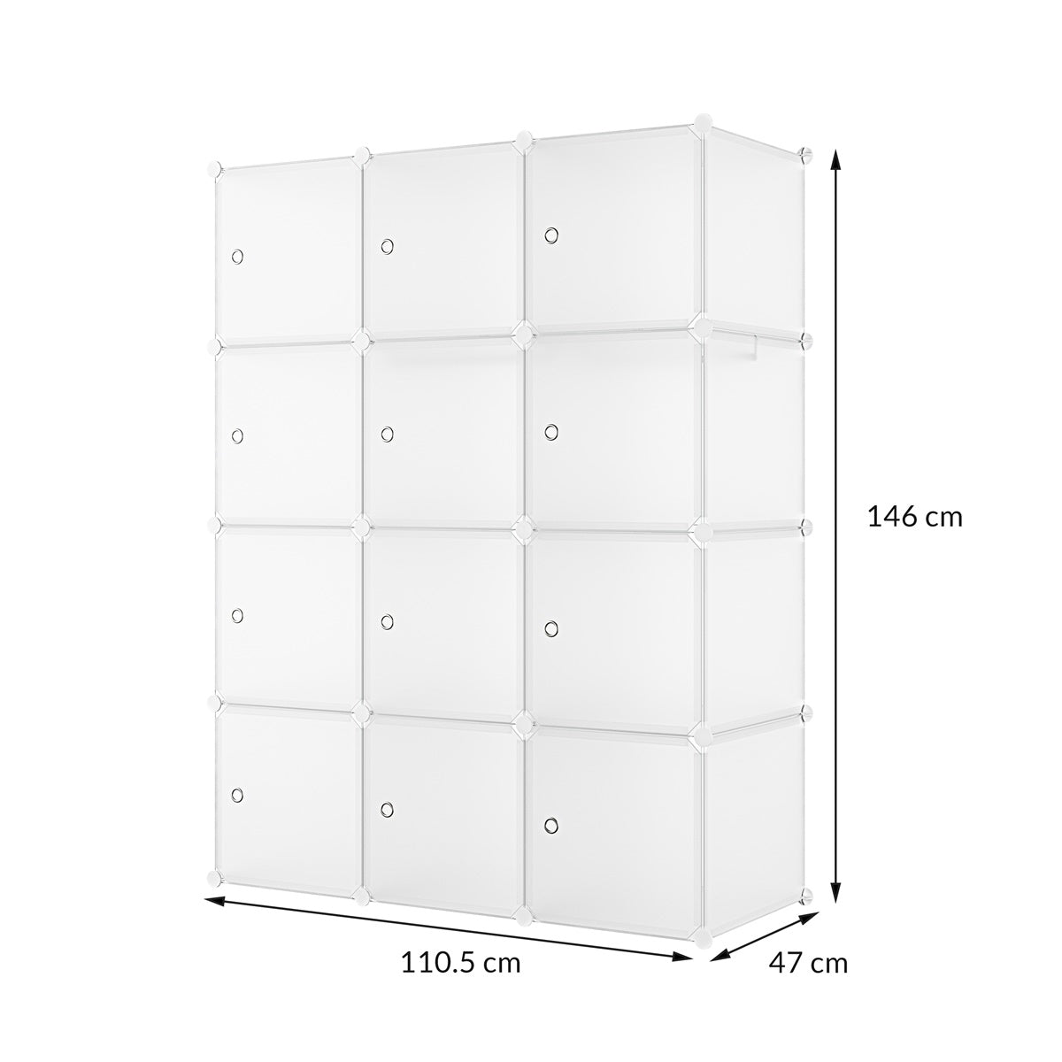 Le Stelle 12-modules opbergkast kunststof wit