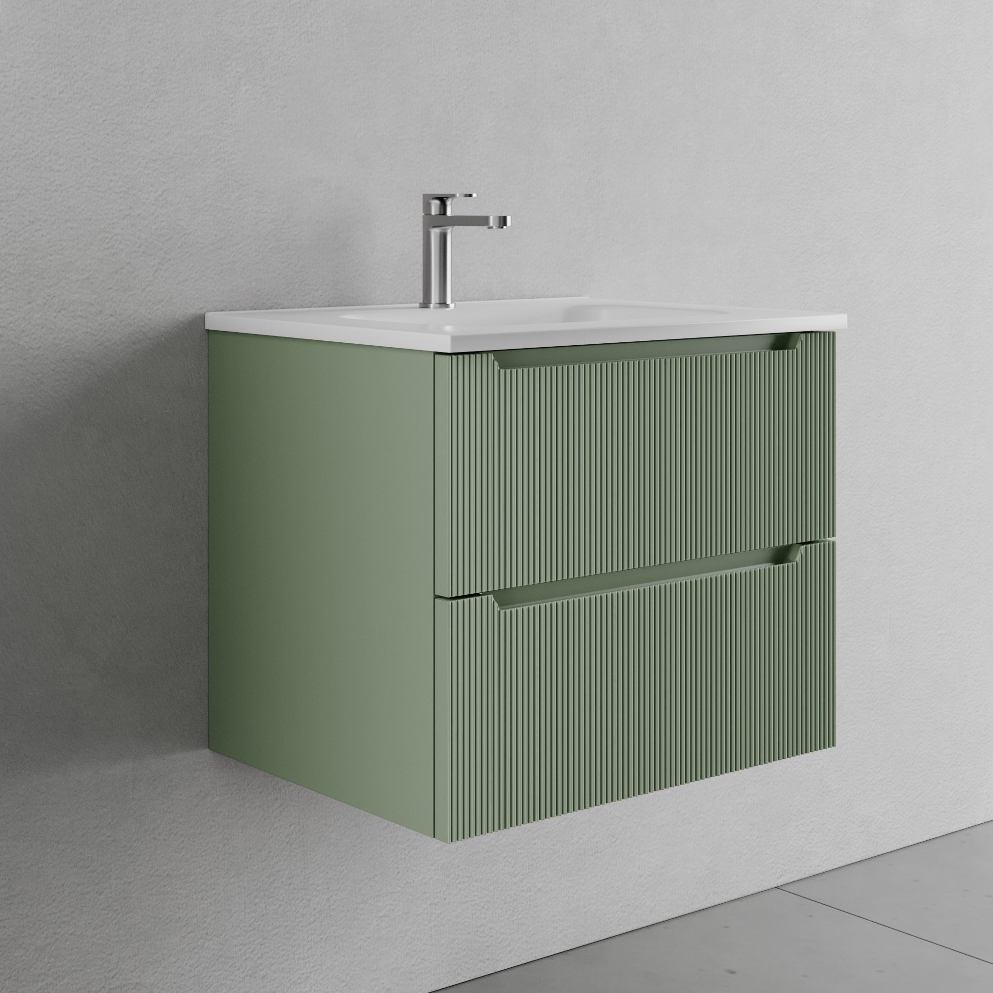 Legnox Rigo badmeubel 60 cm groen met 2 laden