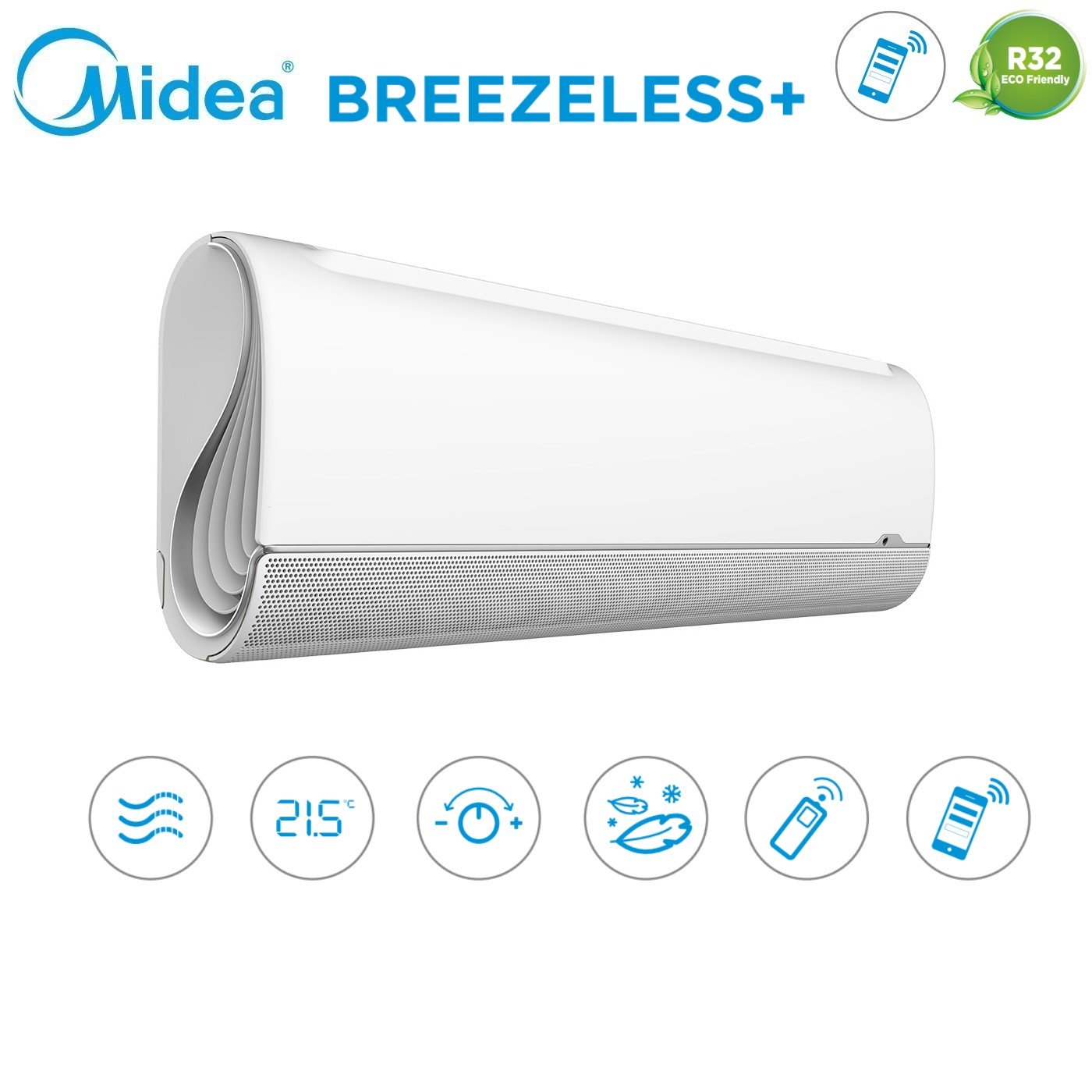 Midea M5O-42FN8-Q Penta Split Inverter airconditioner 9+9+9+9+12 (R-32) met Wi‑Fi