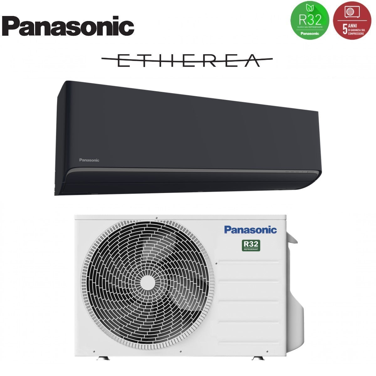 Condizionatore Panasonic  Etherea Dark 9000 Btu CS-XZ25ZKEW-H R-32 Wi-Fi Integrato