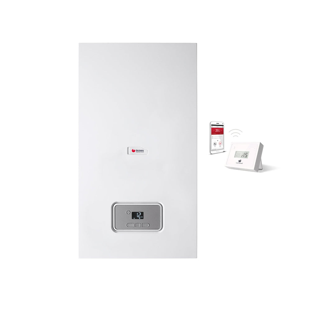 Hermann Saunier Duval MICRA 4 CONDENSING 25 kW Natural Gas Condensing Boiler Complete with Fume Exhaust Kit With integrated miGO Wi-Fi