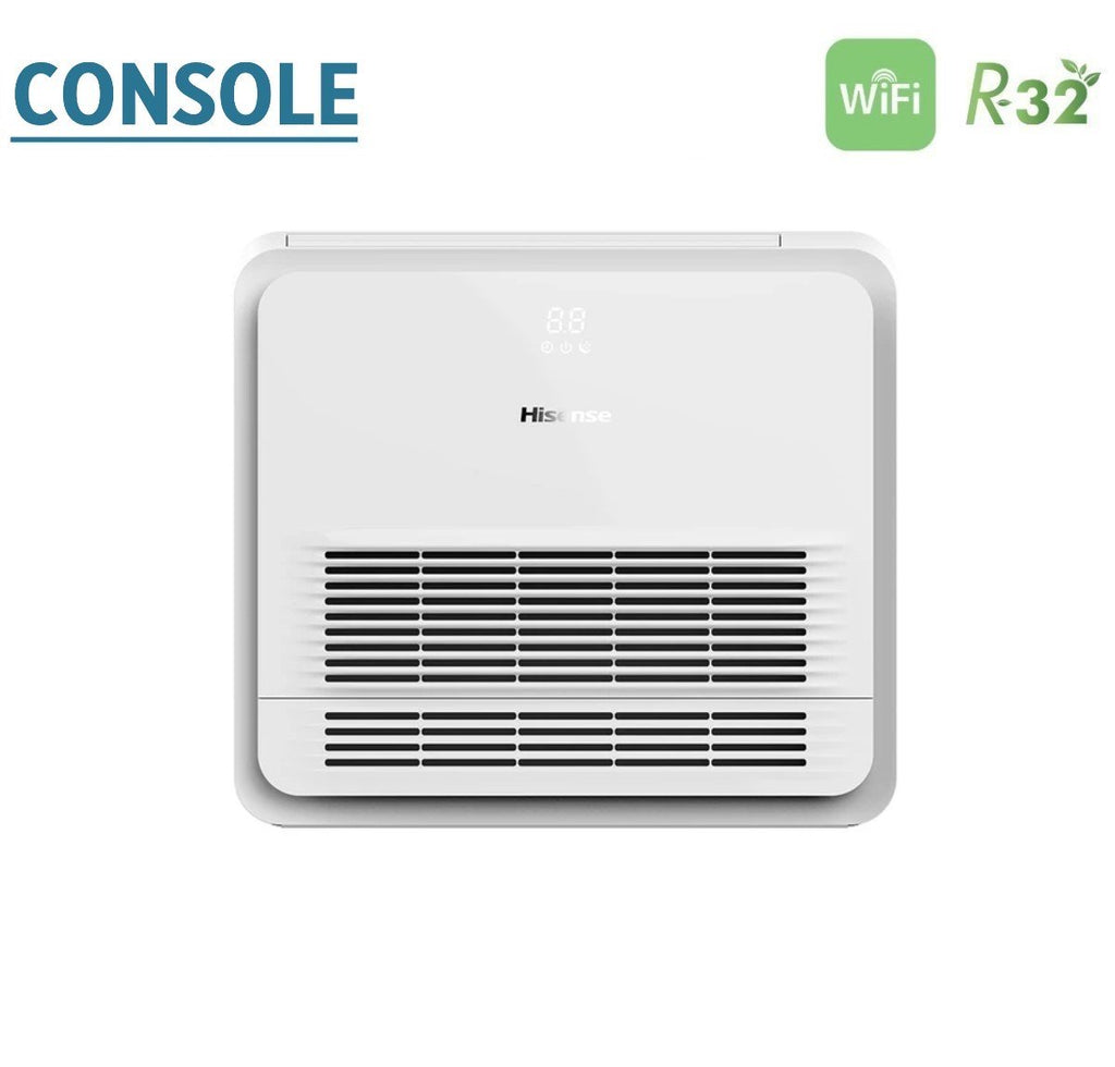 Hisense Dual Split Console 9+9 Air Conditioner with 2AMW52U4RXC R-32 Wi-Fi Optional Standard Remote Control Included 9000+9000