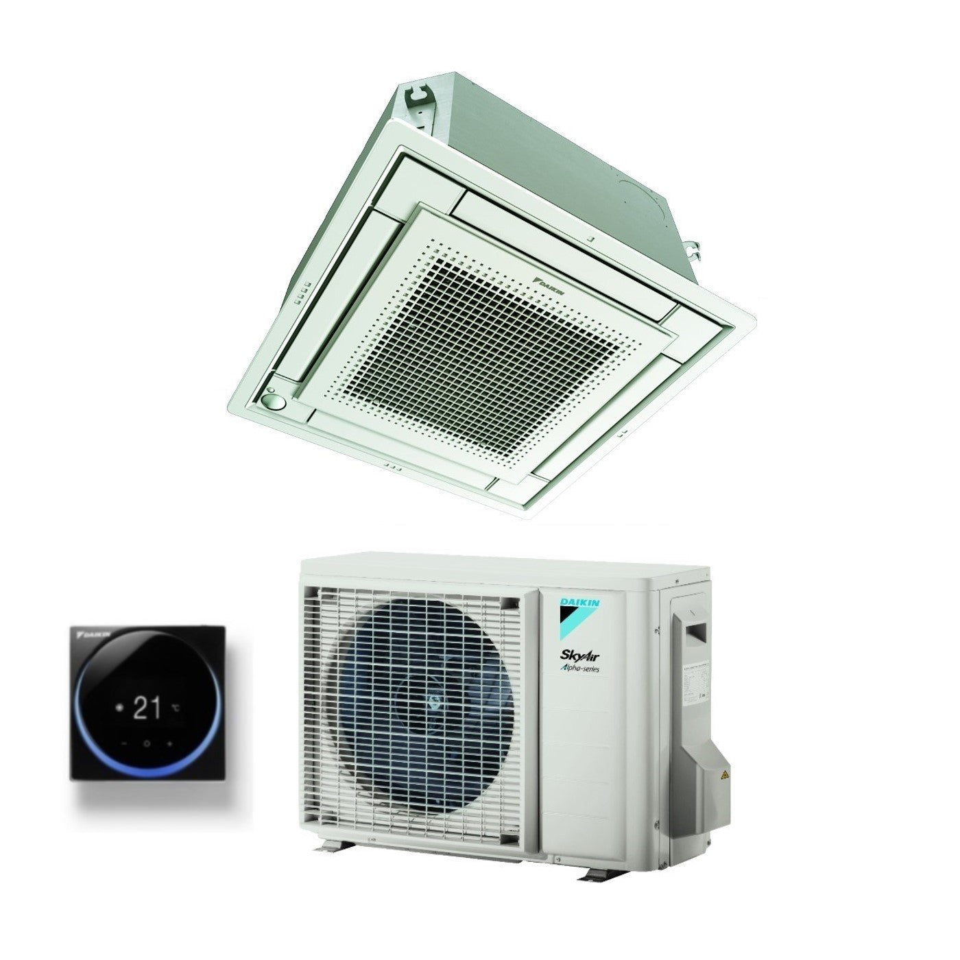 Daikin Fully Flat Cassette Air Conditioner 12000 BTU FFA35A9 + RZAG35A R-32 Optional Wi-Fi with Wired Control and Grille Included