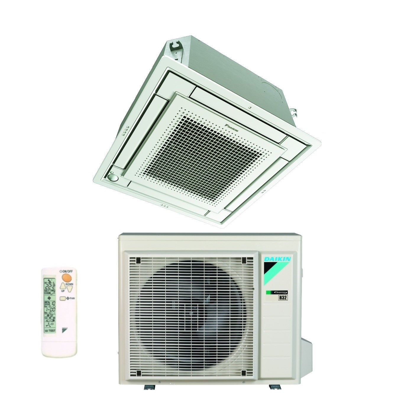 Daikin Fully Flat Cassette Air Conditioner 9000 Btu FFA25A9 R-32 Wi-Fi Optional with Grille Included Class A++/A+ - Italian Warranty