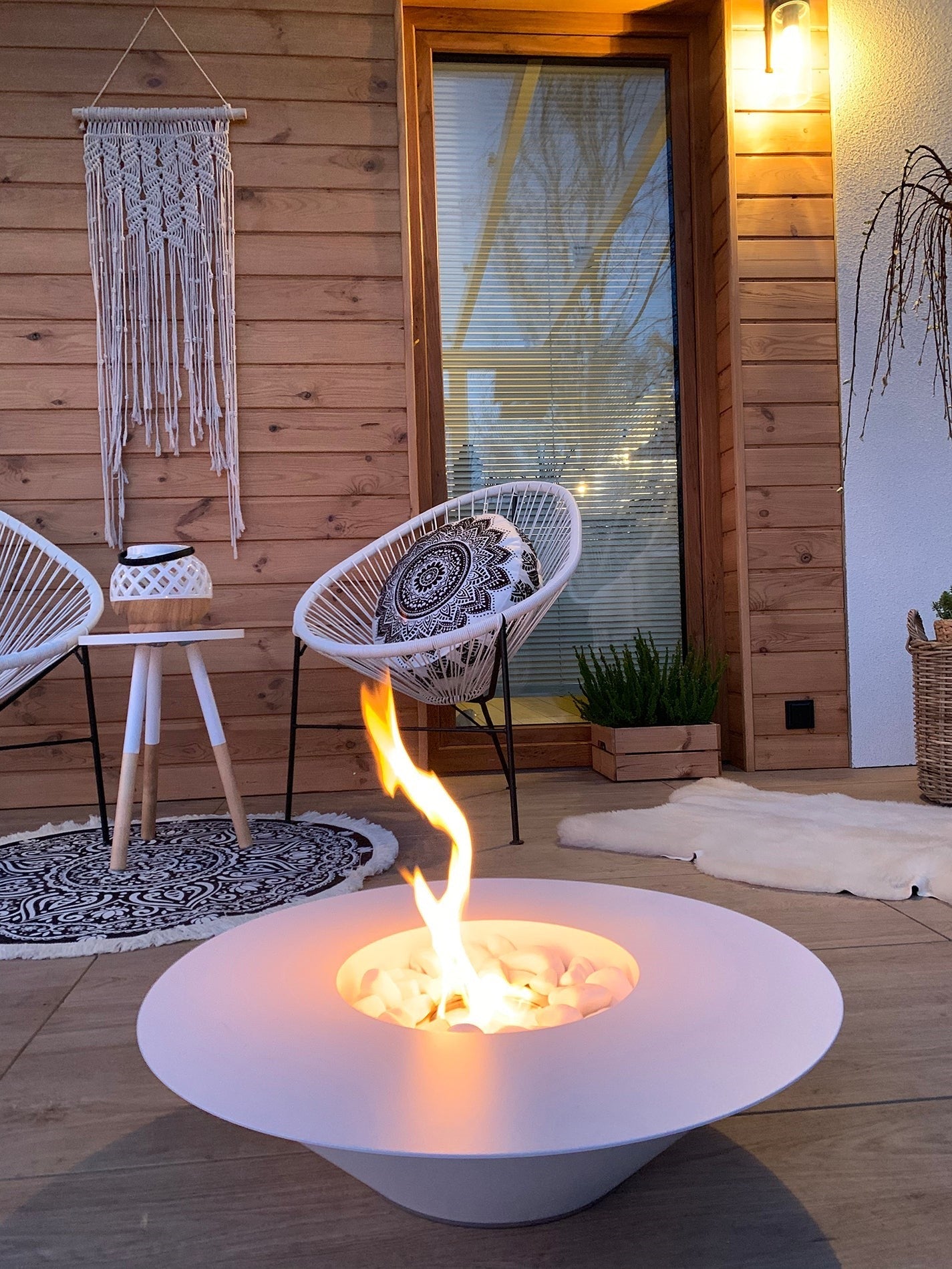 Divina Fire Santorini bio-ethanol haard rond Ø60 cm wit