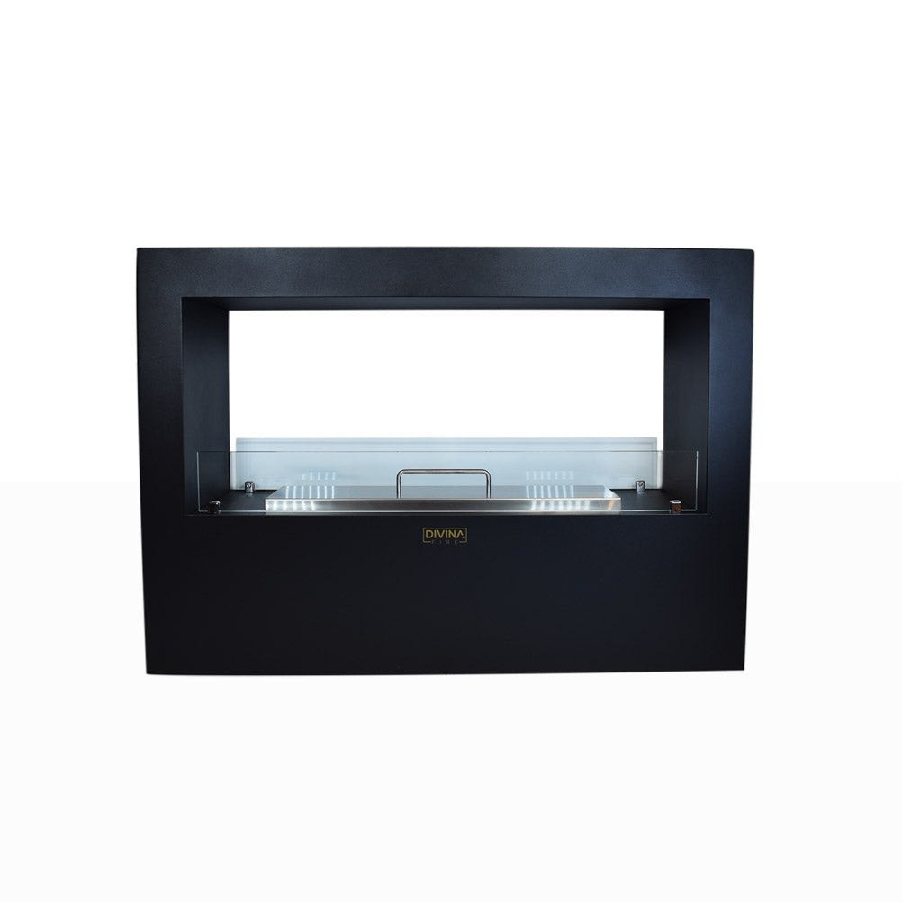 Divina Fire GIOTTO S bio-ethanol haard zwart 100x30x70 cm