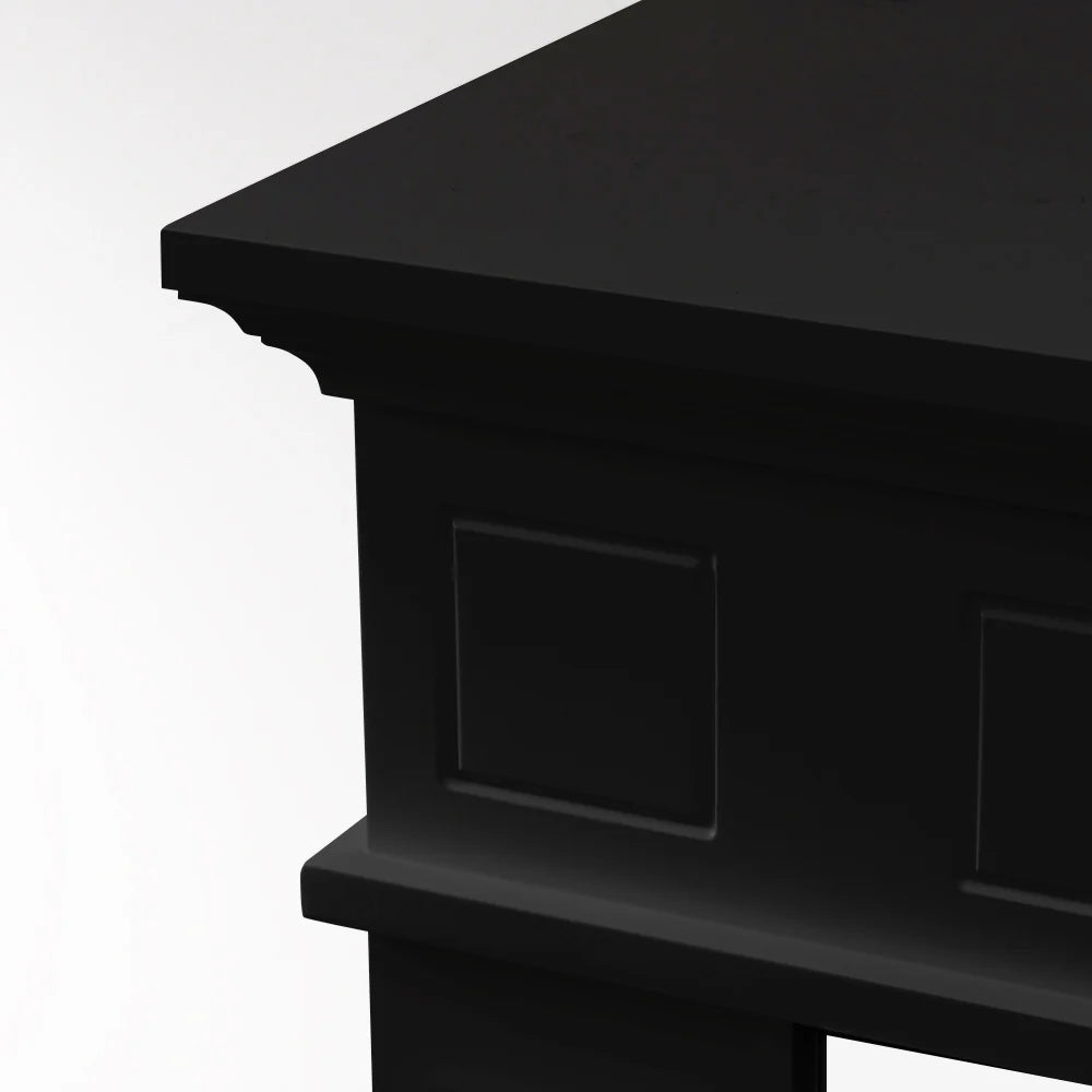 Cornice per camino rivestimento in legno L89,5xH90,5xP28 Jefferson Nero