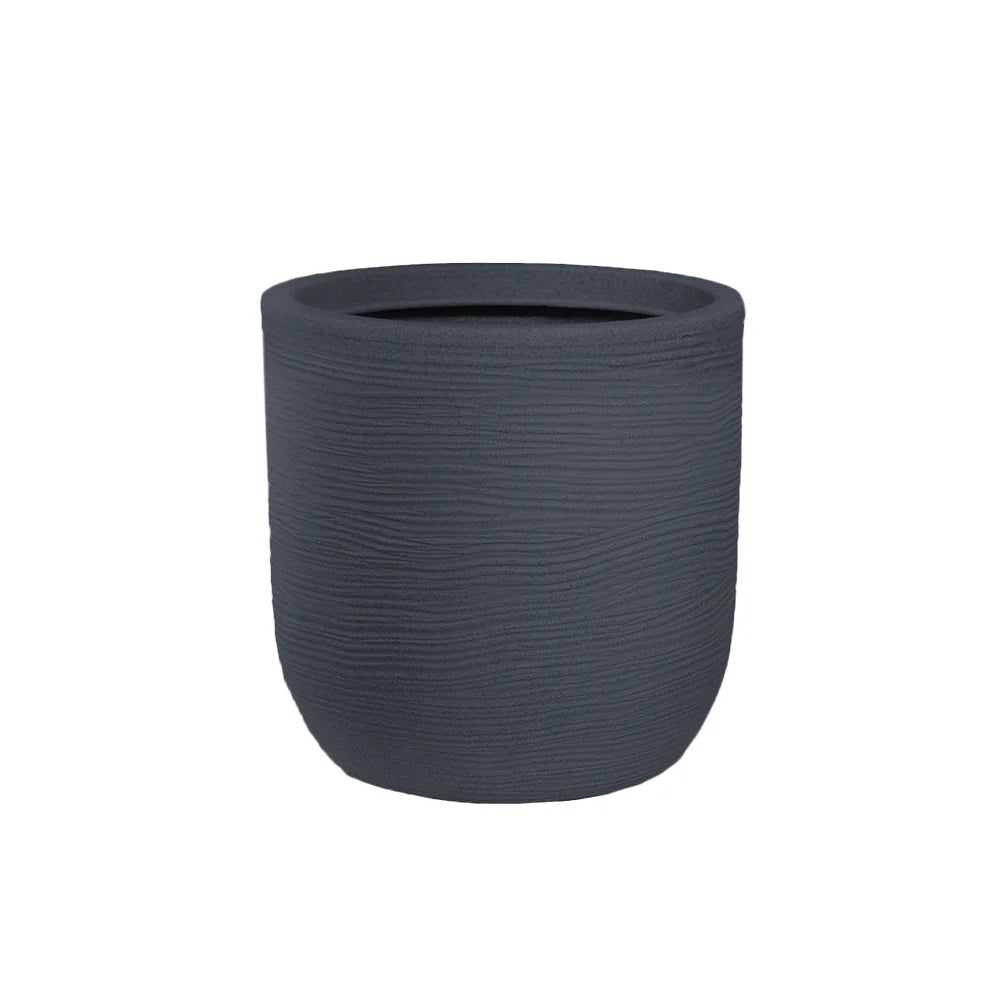 Vaso in resina da esterno interno per piante cilindro di design d.35x34h Raffaello Grigio