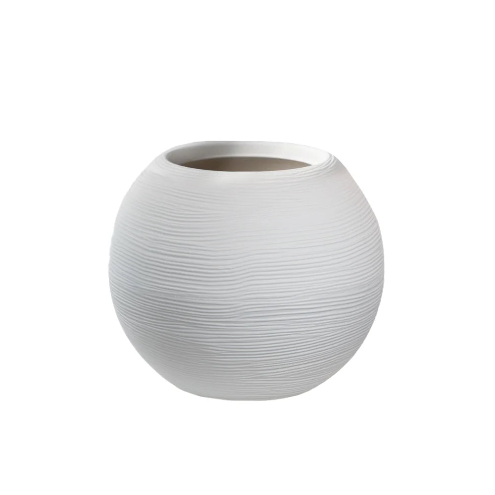 Vaso in resina da esterno interno per piante tondo a sfera di design d.40x33h Botticelli white