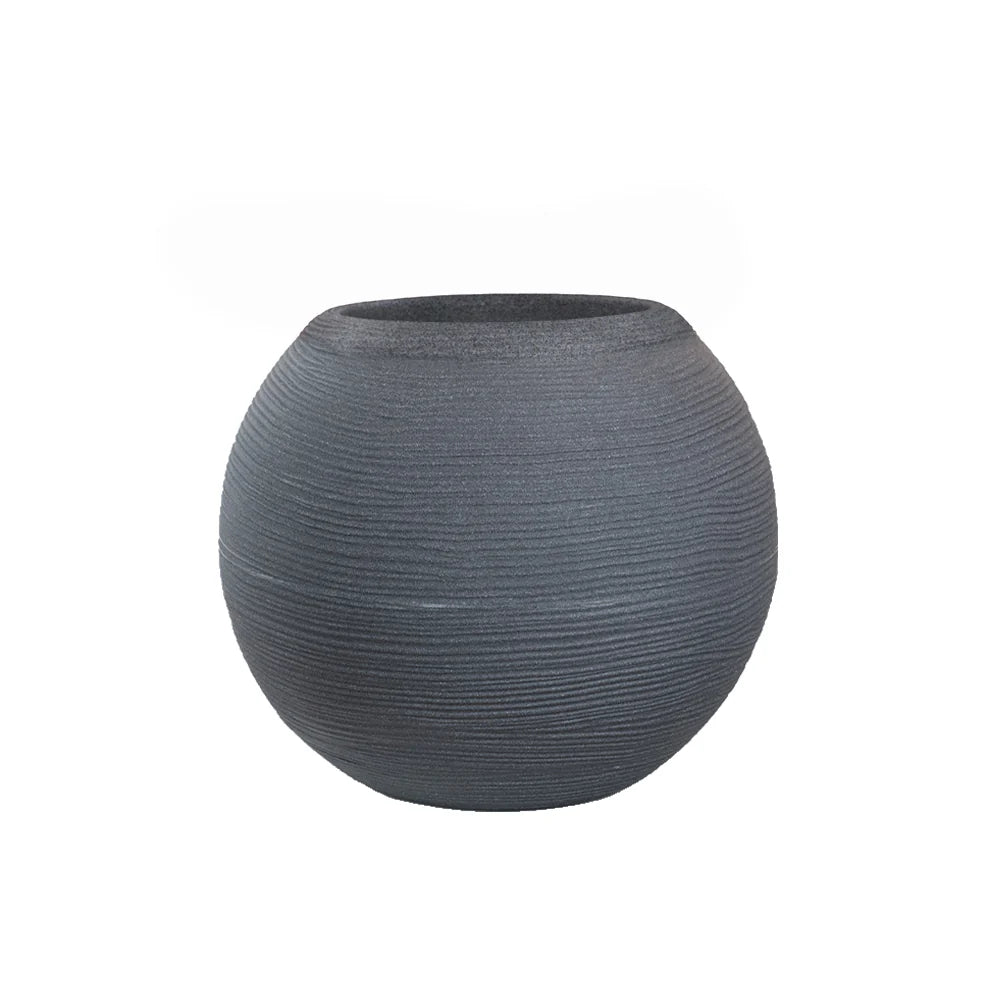 Vaso in resina da esterno interno per piante tondo a sfera di design d.40x33h Botticelli Grigio