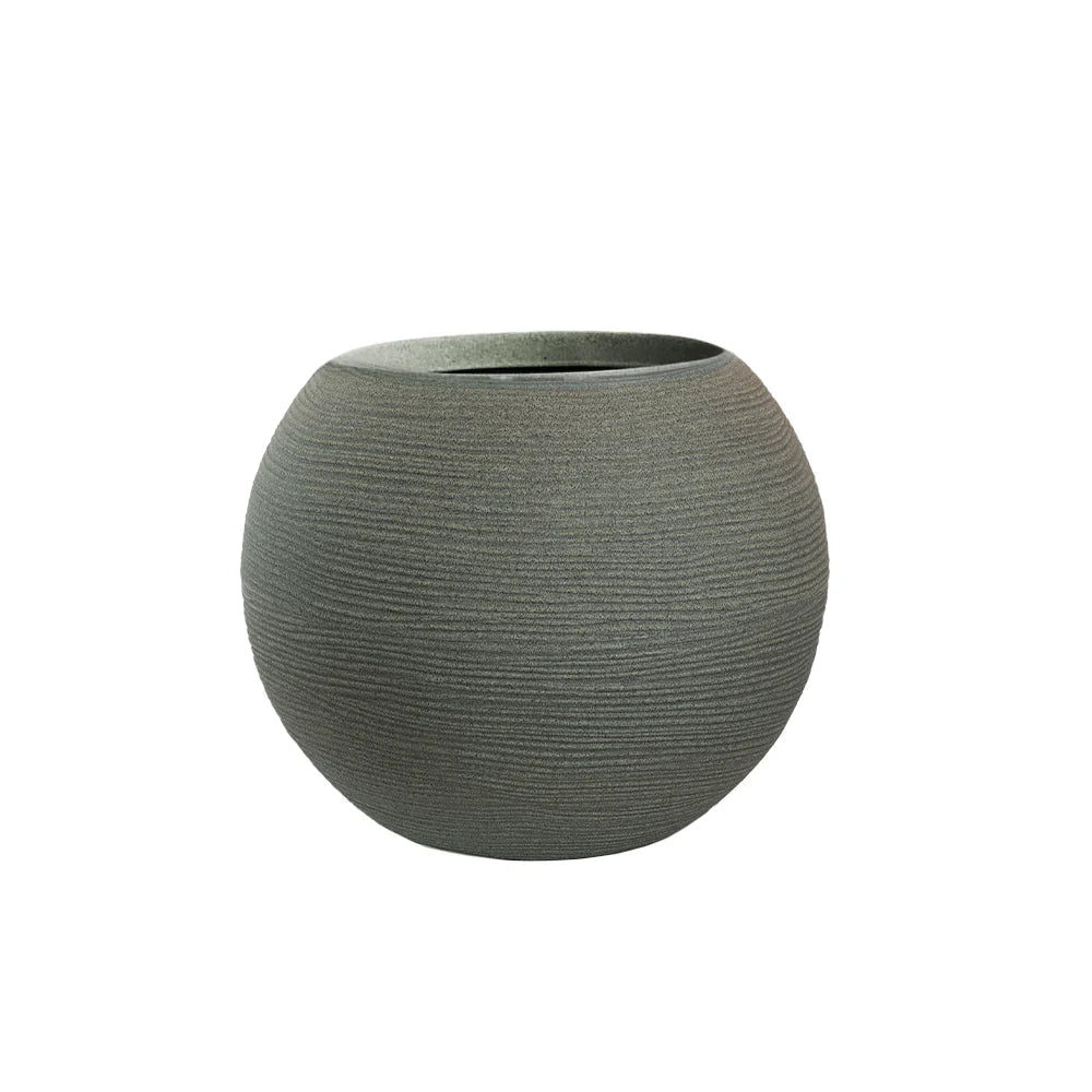 Vaso in resina da esterno interno per piante tondo a sfera di design d.40x33h Botticelli Verde