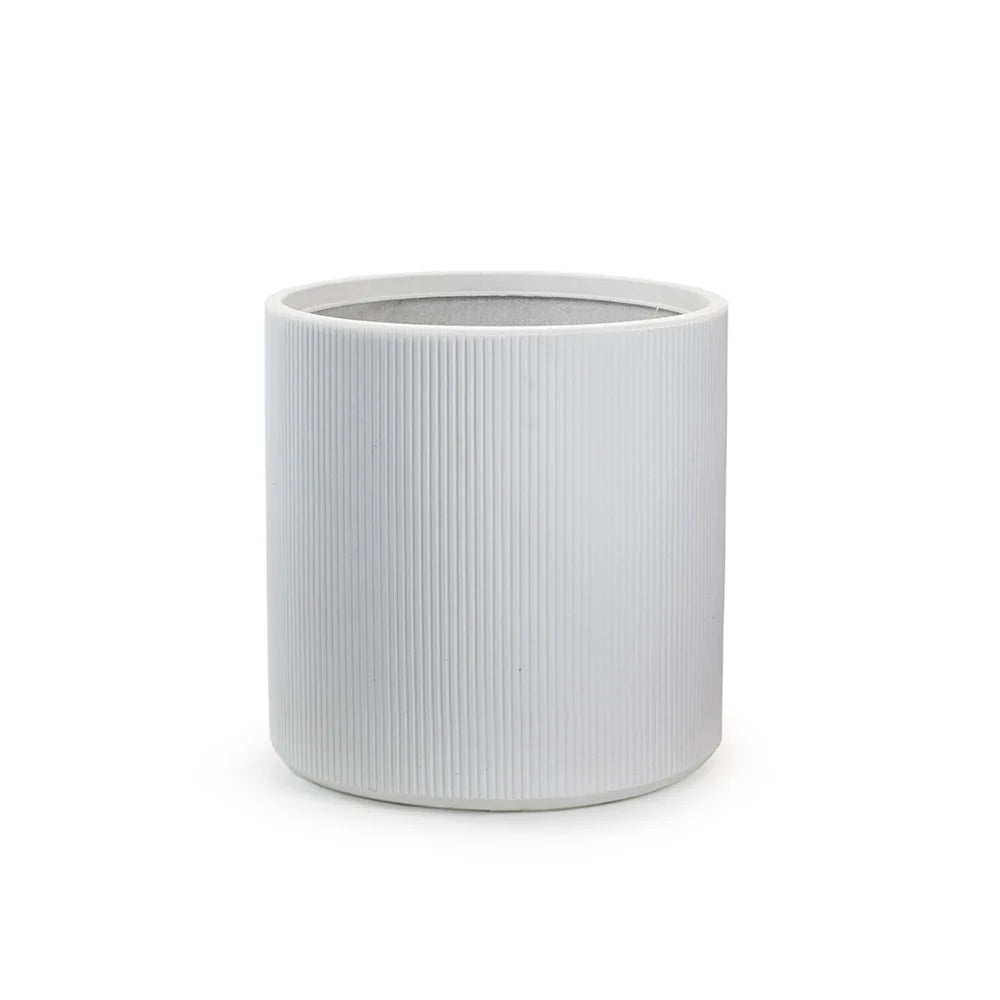 Vaso in resina da esterno interno per piante tondo cilindrico di design d.36x35h Modigliani white