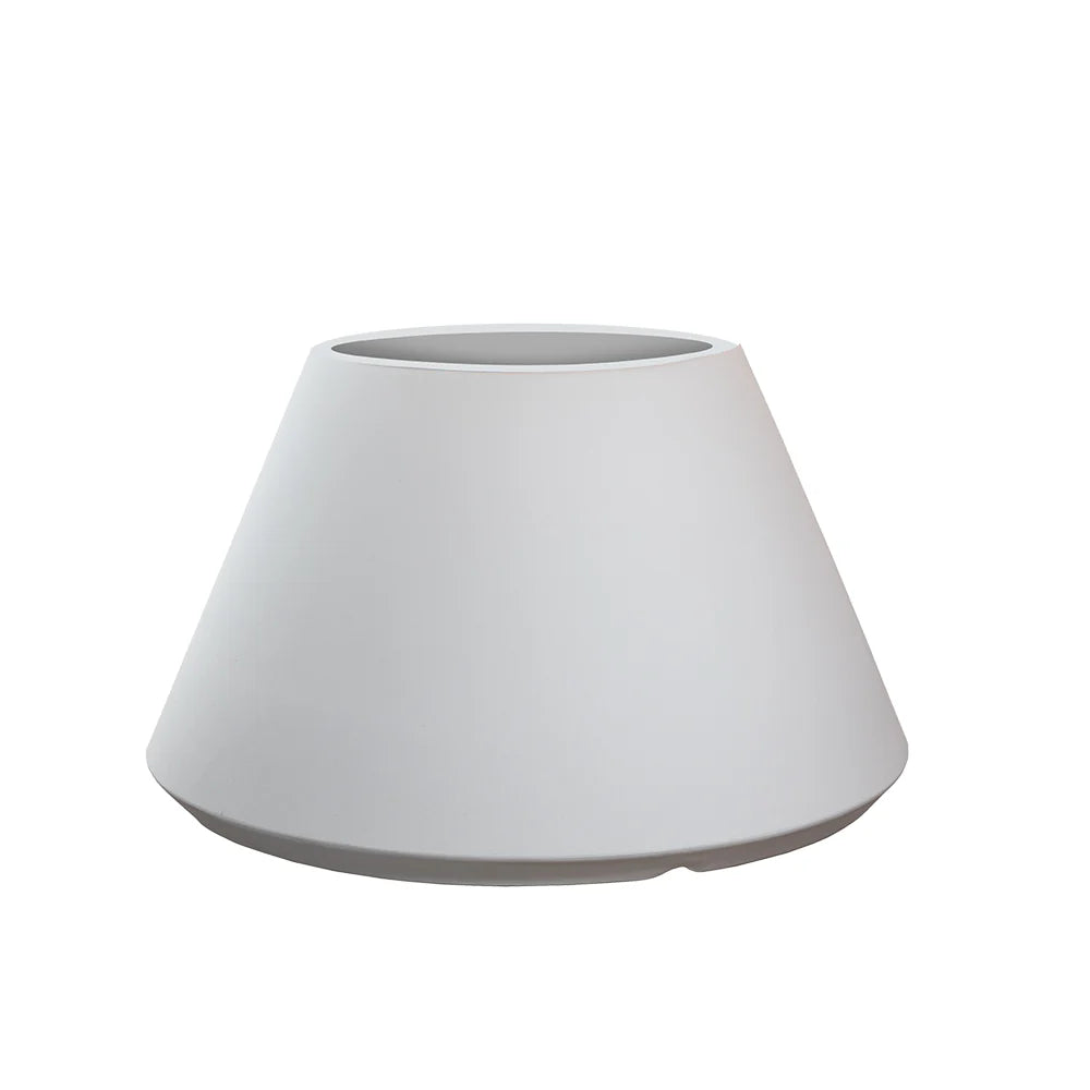 Vaso in resina da esterno interno per piante tondo conico design d.60x35h Stromboli white