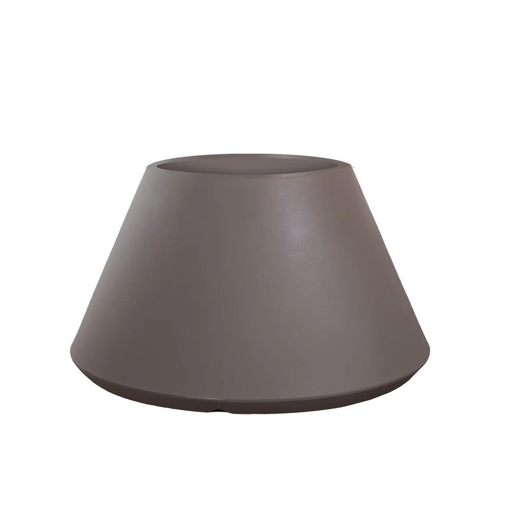 Vaso in resina da esterno interno per piante tondo conico design d.60x35h Stromboli Tortora
