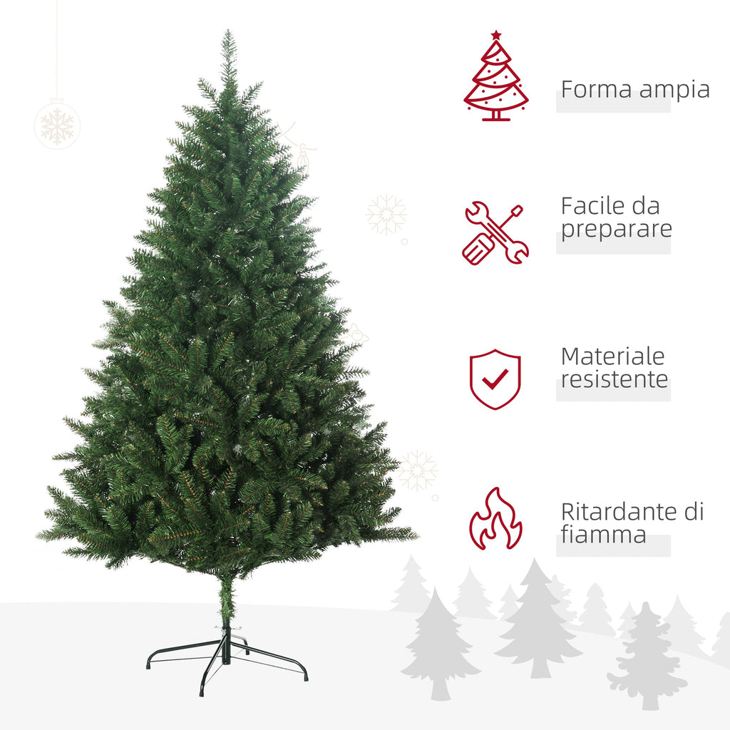 EasyComfort kunstkerstboom 180 cm – 800 takken, metalen voet, groen