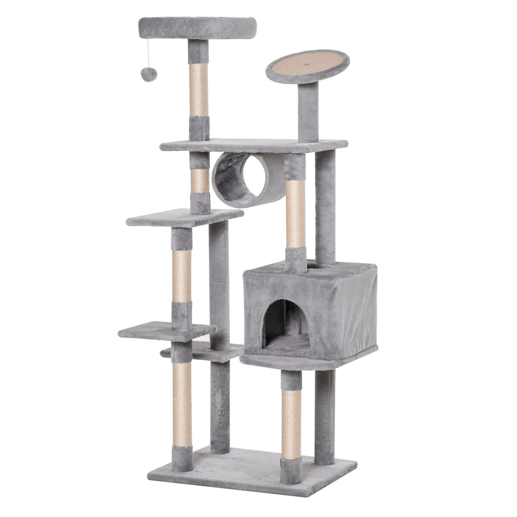 EasyComfort Albero 165 cm krabpaal voor katten, 5 platforms, max 4.5 kg