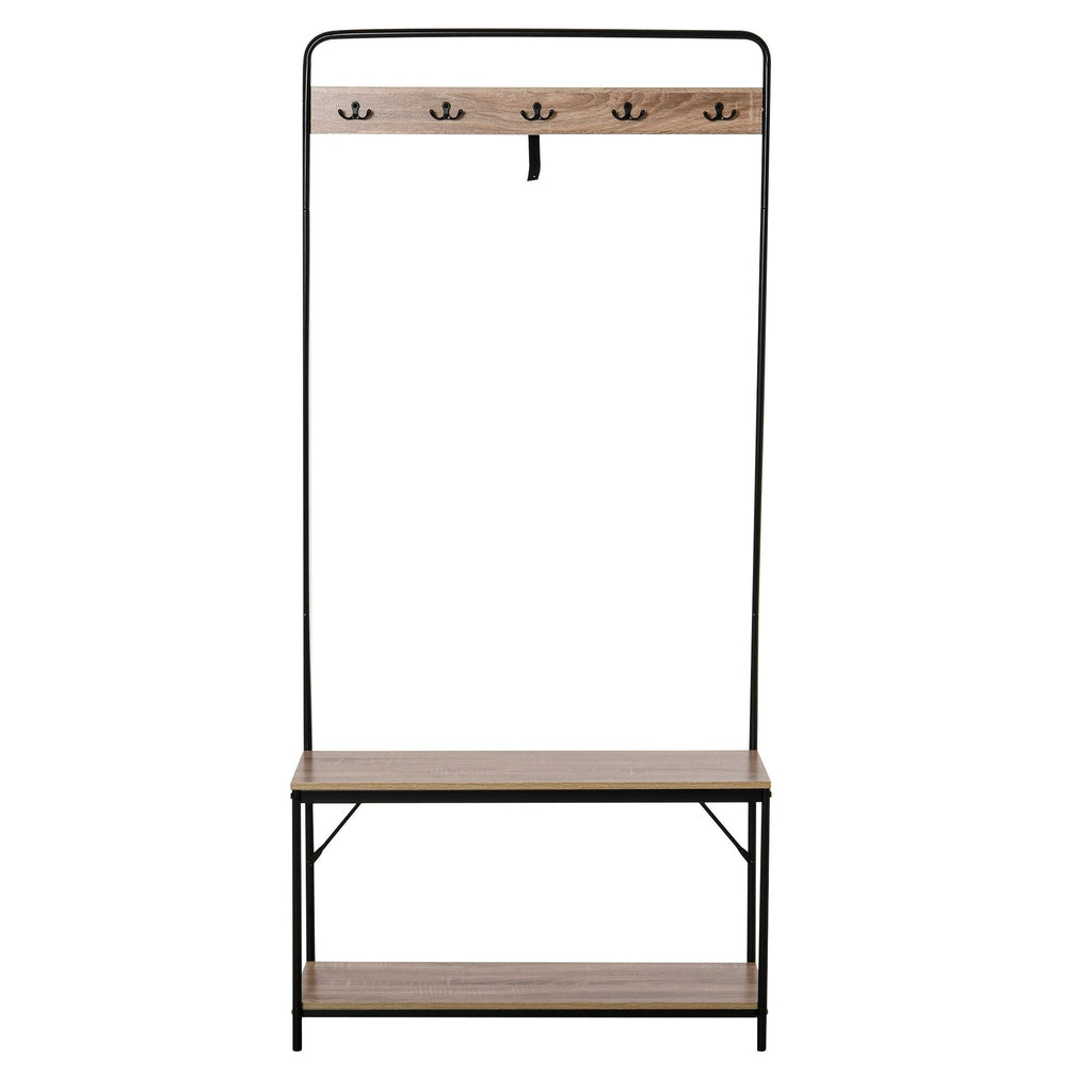 EasyComfort Kapstok met bank en schoenenrek, industrieel 80.5x30x170 cm